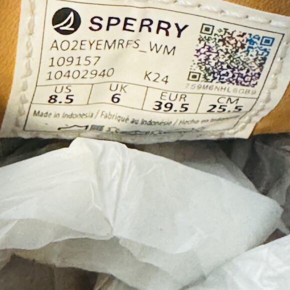 Sperry Shoes Womens 8.5 Blue White Stripe Leather Boat Nautical Embroidered - Picture 11 of 12